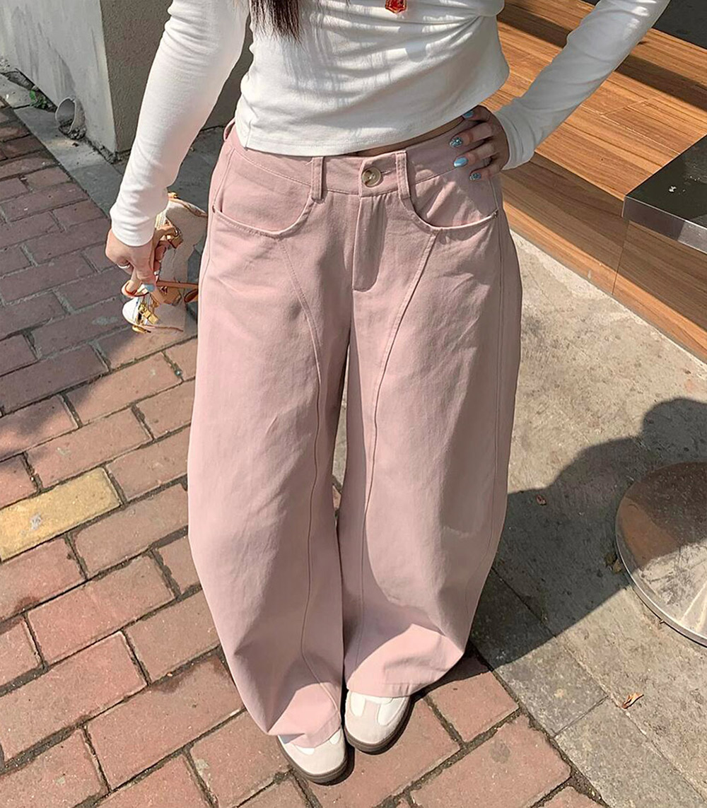 バレルレッグパンツ レディース ボトムス きれいめ 細見え ロング