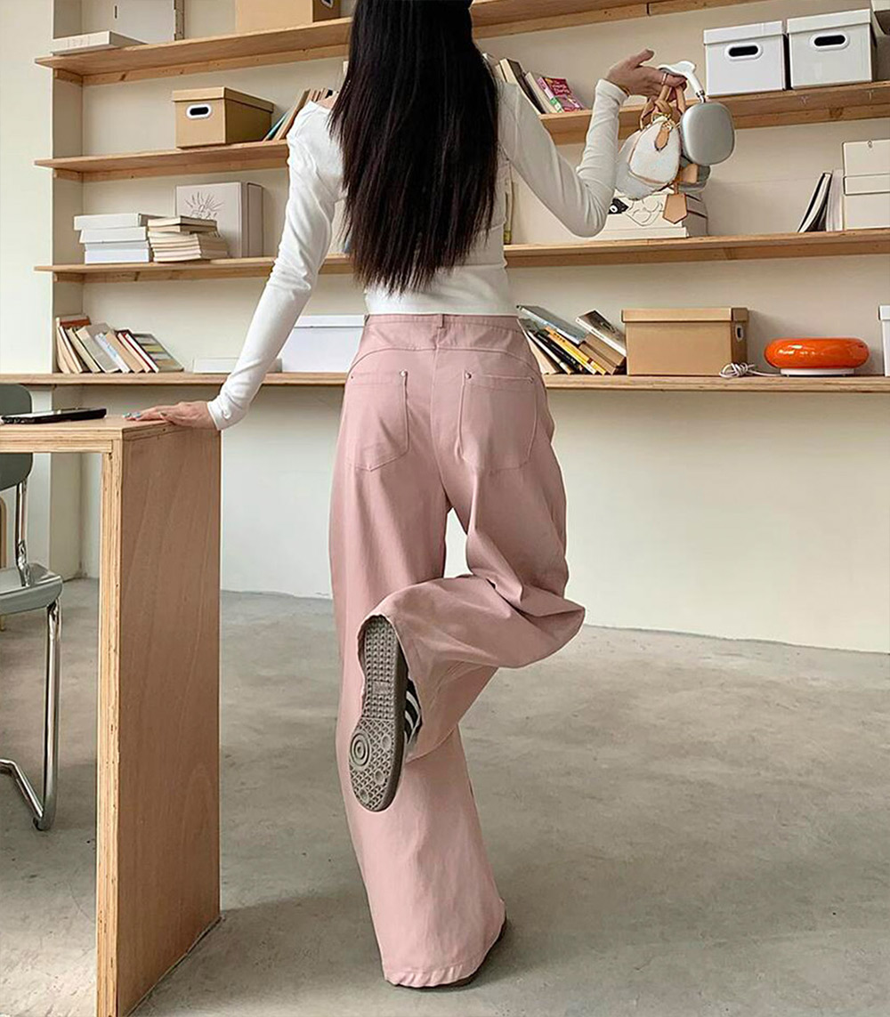 バレルレッグパンツ レディース ボトムス きれいめ 細見え ロング