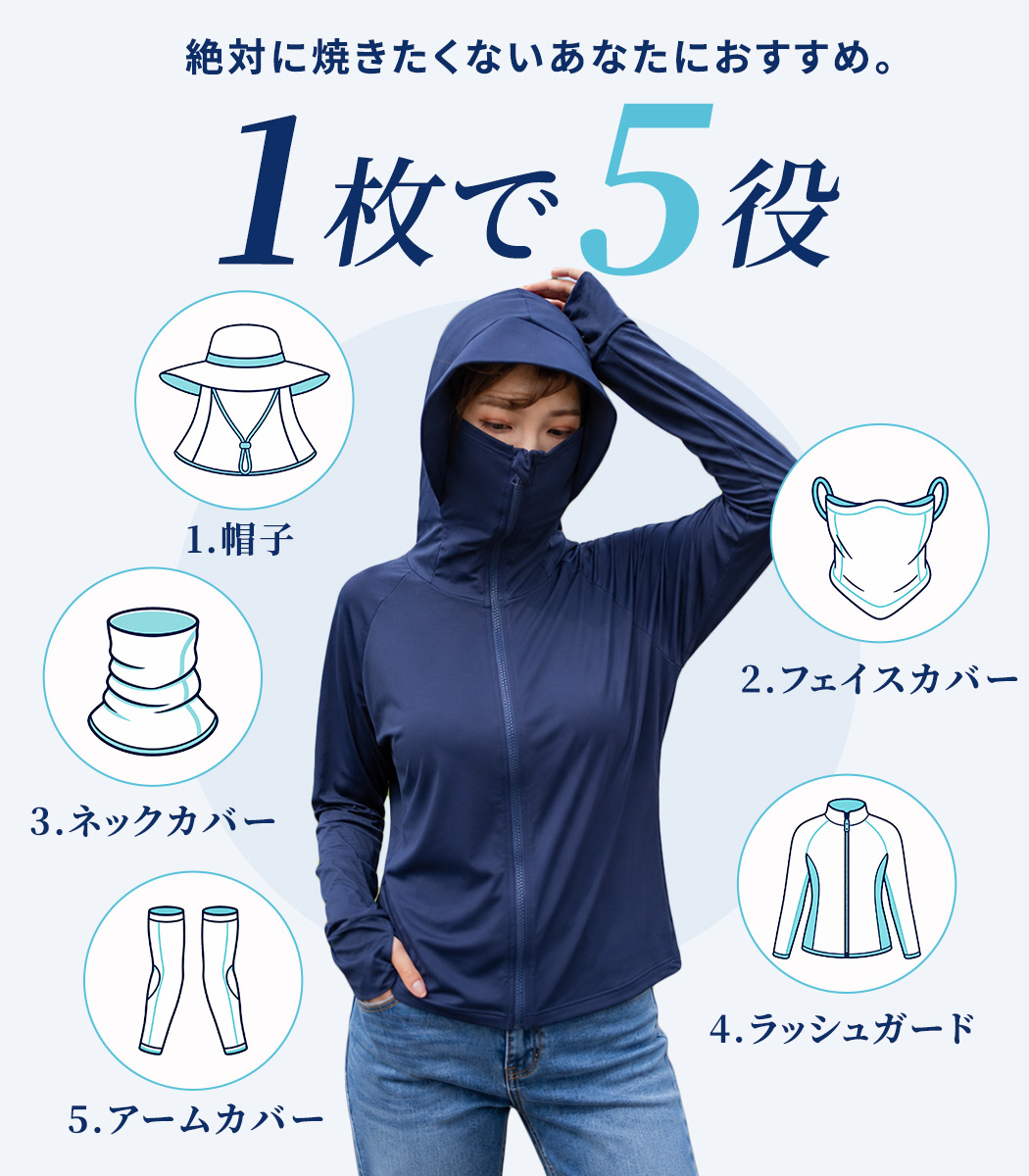 UVカット率 99%以上 UV パーカー 冷感...の詳細画像4