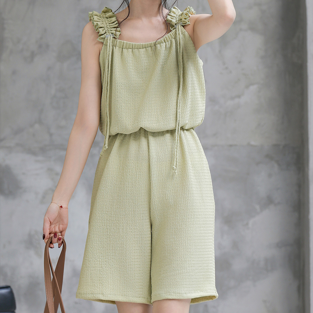 POOL いろいろの服グリーン オールインワン