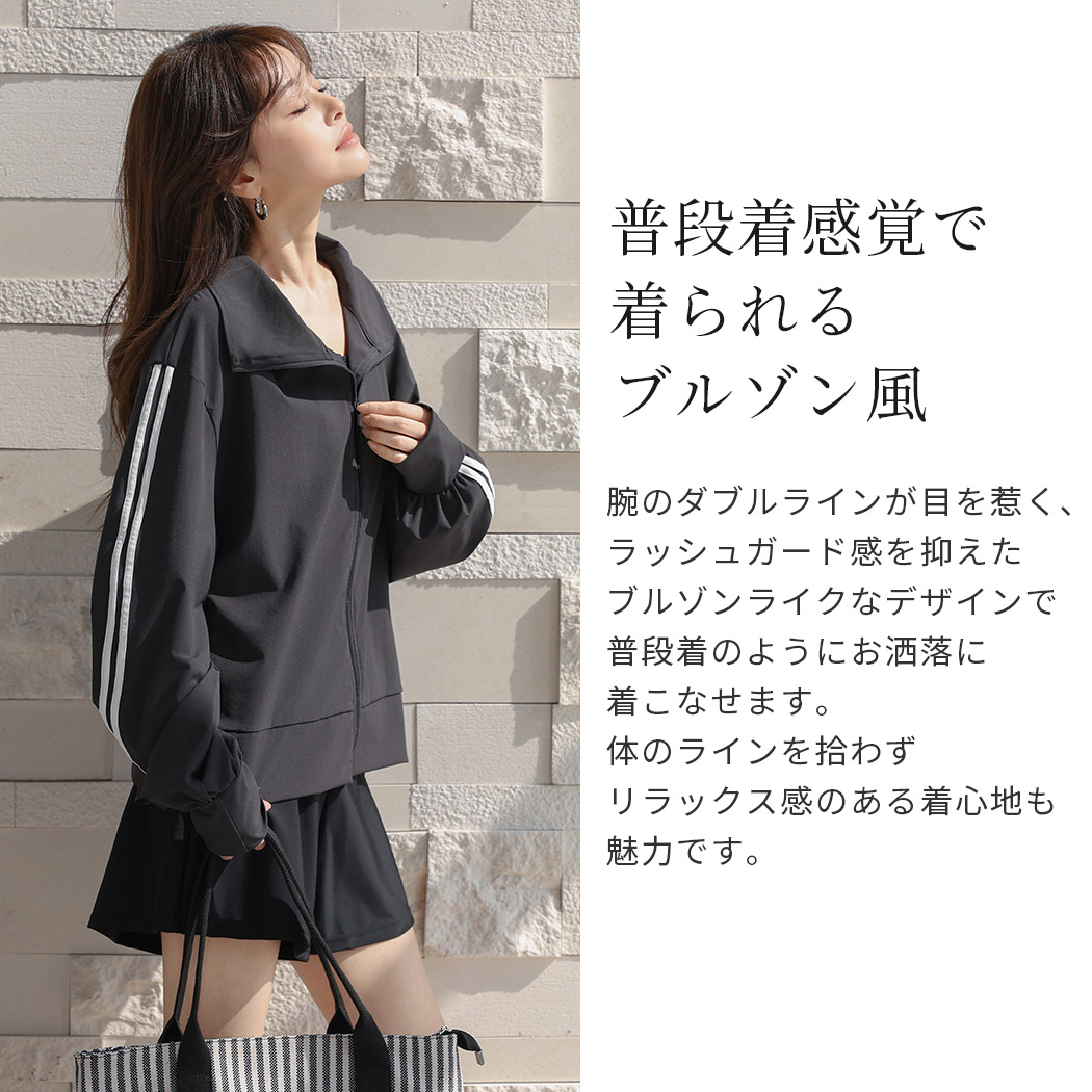 UVカット率 99%以上 ラッシュガード レデ...の詳細画像4