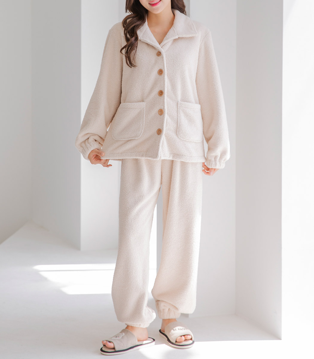ルームウェア レディース 長袖 上下セット 起毛 ふわふわ もこもこ