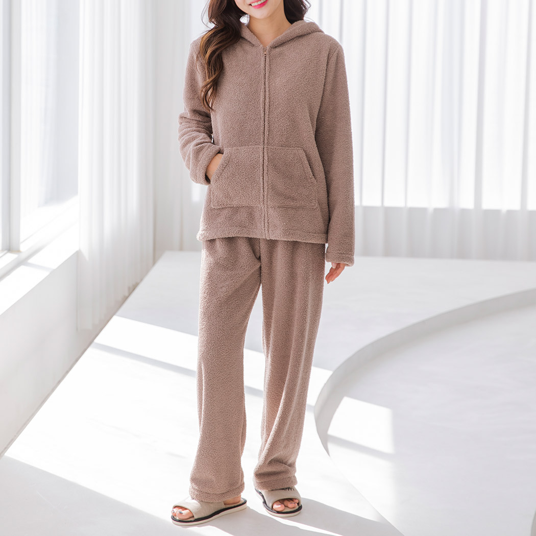 ルームウェア レディース 長袖 上下セット 起毛 ふわふわ もこもこ