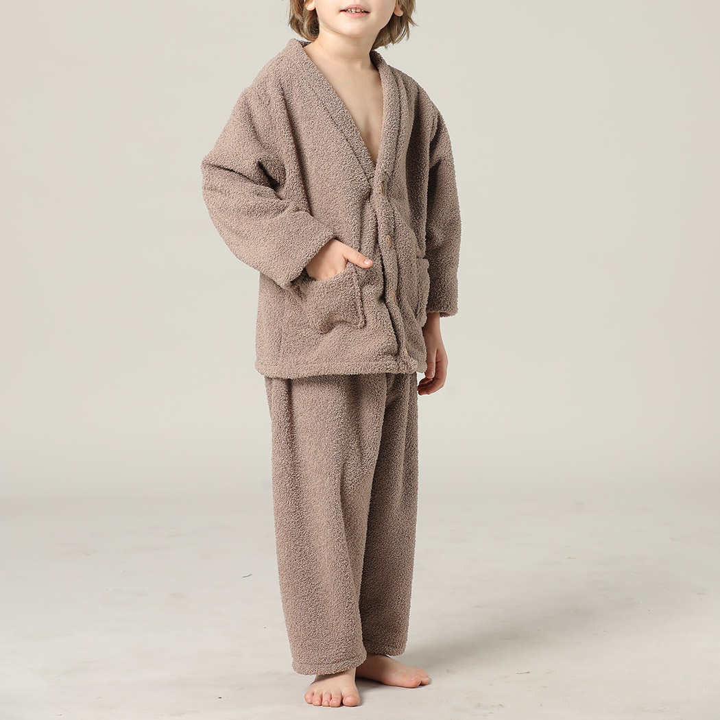 キッズ 前開き パジャマ 長袖 女の子 男の子 ユニセックス 上下セット