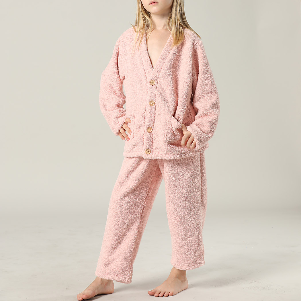 キッズ 前開き パジャマ 長袖 女の子 男の子 ユニセックス 上下セット