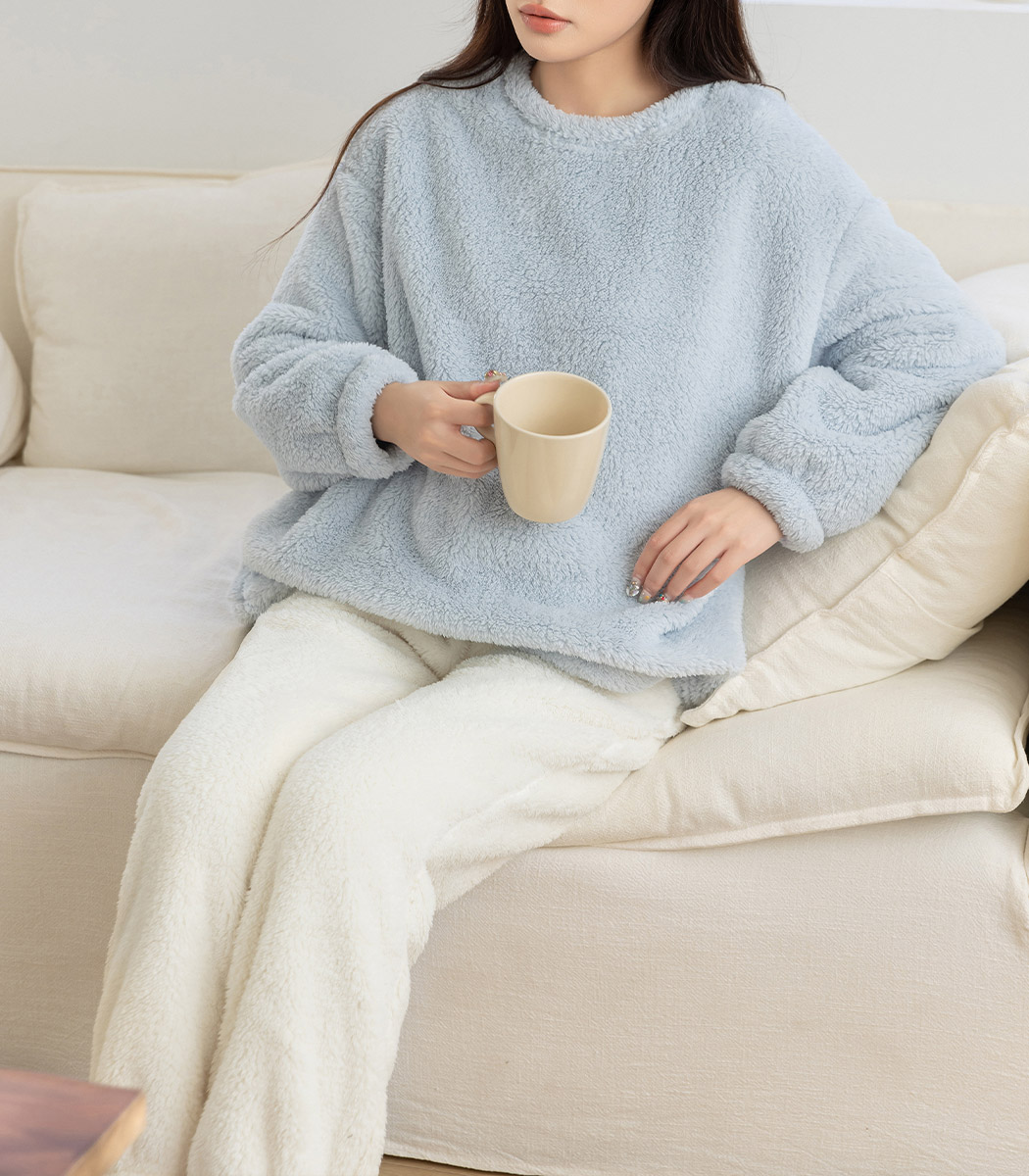 ルームウェア レディース もこもこ ふわふわ 起毛 ボア パジャマ 長袖