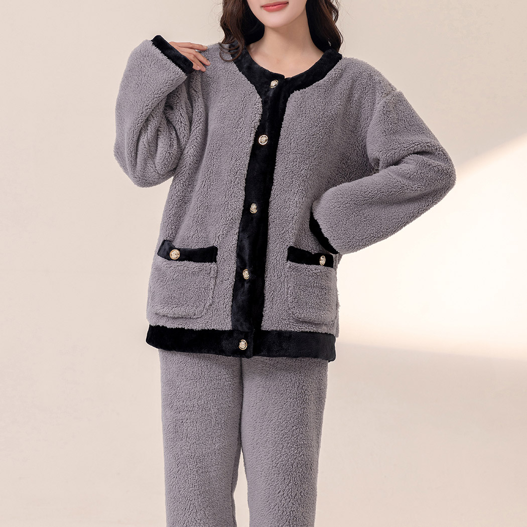 ルームウェア レディース 長袖 トップス パンツ 2点セット 起毛 ボア