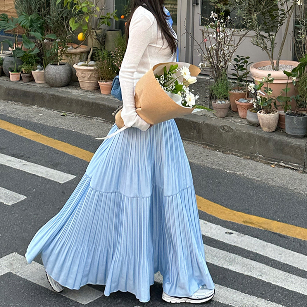 スカート ティアード プリーツ ロング レディース おしゃれ きれいめ