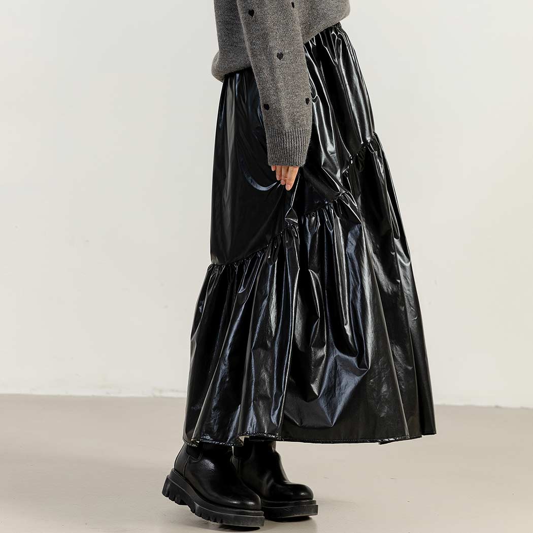 R & D.M.Co-アーティチョークギャザー スカート10月2日出品本日最終日 タフタギャザーティアードロングスカート - スカート通販 | 人気