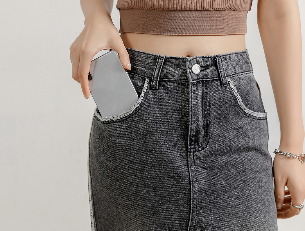 デニム スカート ロング レディース スリット マーメイド