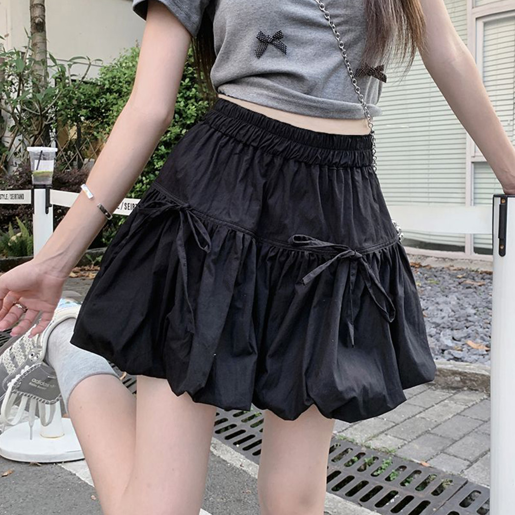 ミニスカート バルーン 切り替え ボトムス レディース ふんわり A