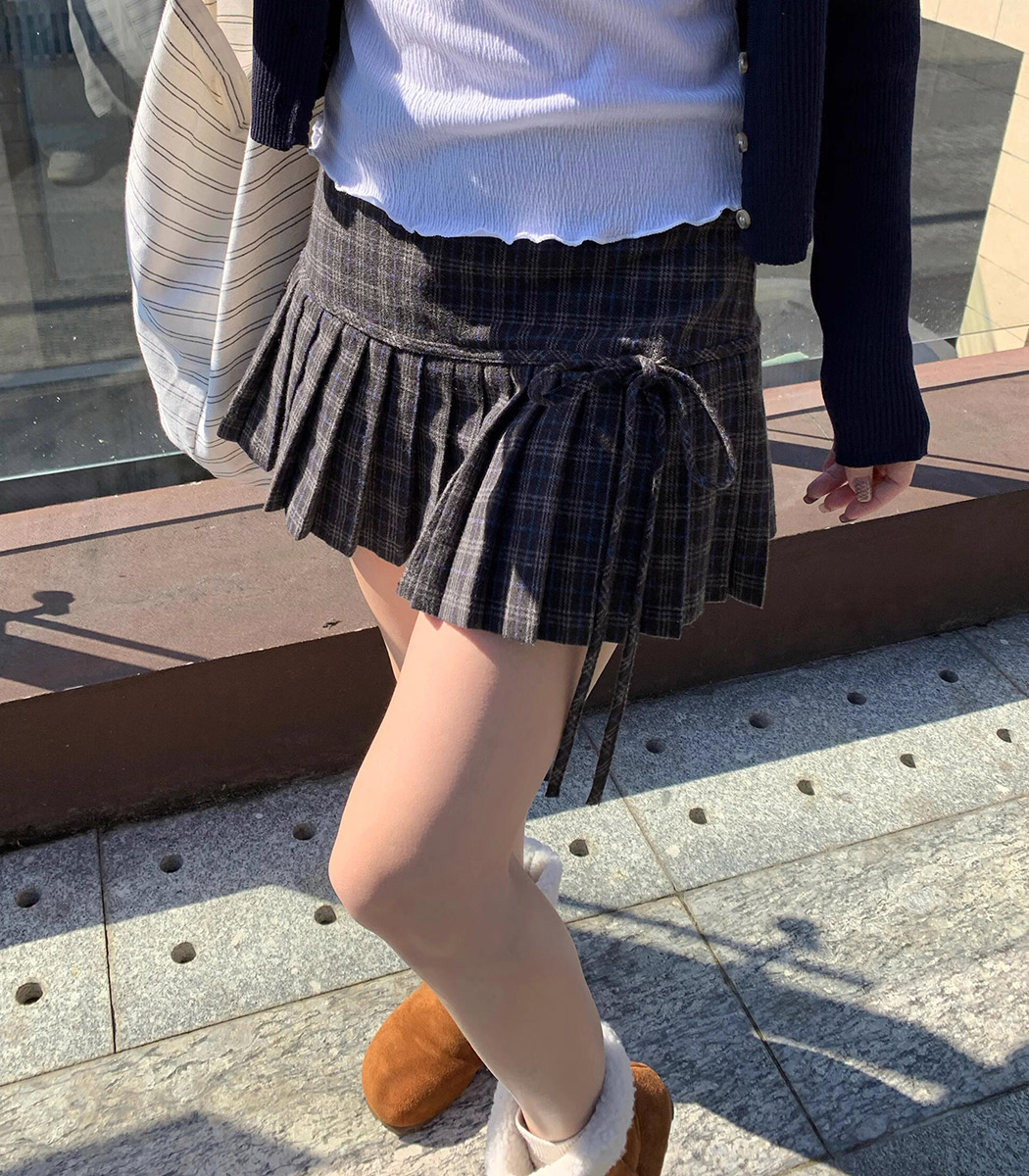 ミニスカート プリーツ 切り替え ボトムス レディース Aライン 韓国