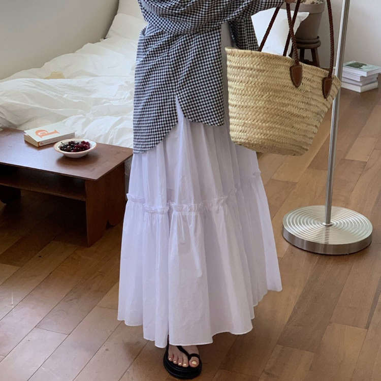ティアードスカート ロング フレア ボトムス レディース フリル A