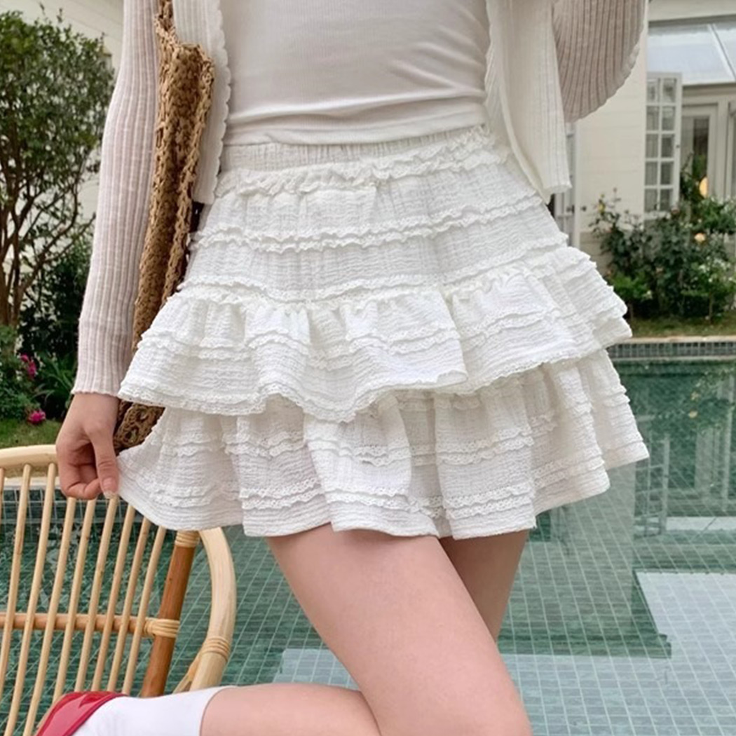 ジョリーミニョン　ギャザー切り替え ふんわりティアードスカート 新作ティアードスカートを発売致しました！ | jolie mignonデザイナー