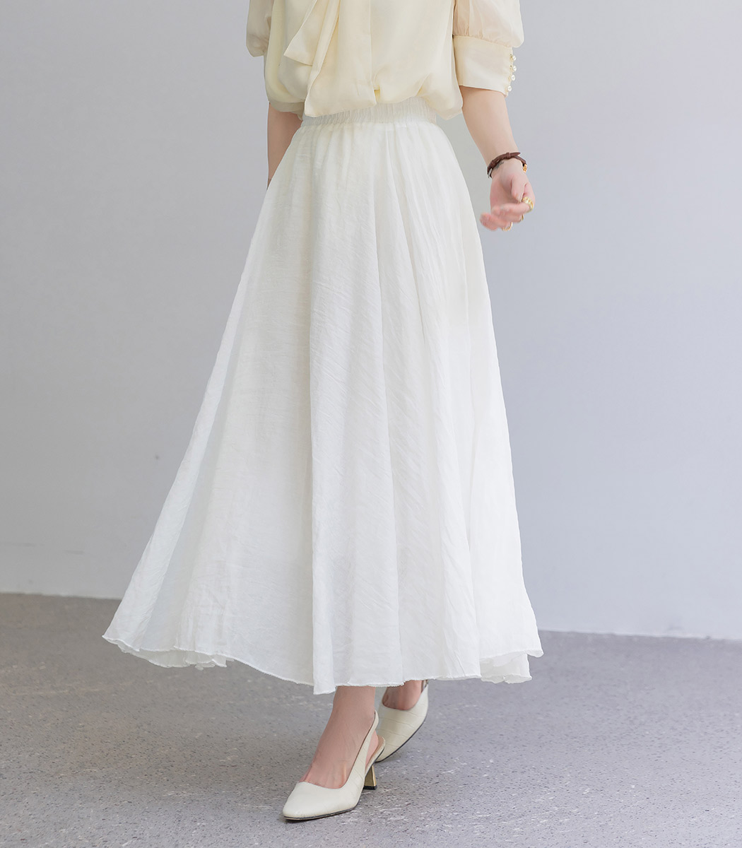 フレアスカート ロング レディース メロウフリル きれいめ フレア A