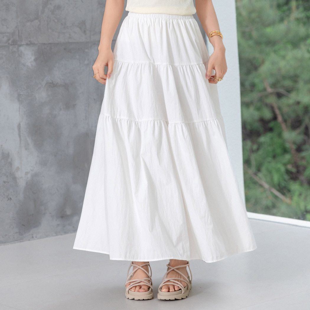CASA FLINE ティアードフレアスカート ホワイト　美品 CASA FLINE - 【1番人気】COTTON TIERED SKIRT / コットン