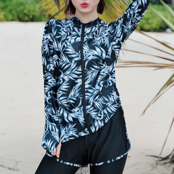 フィットネス水着 流行に レディース かわいい 体型カバー 大きいサイズ 5点上下セット 40代 50代 30代 ラッシュガード ビキニ