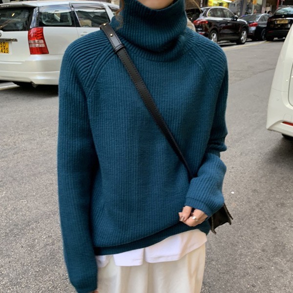 タートルネック セーター ハイネック 長袖 レディース 秋冬 リブ