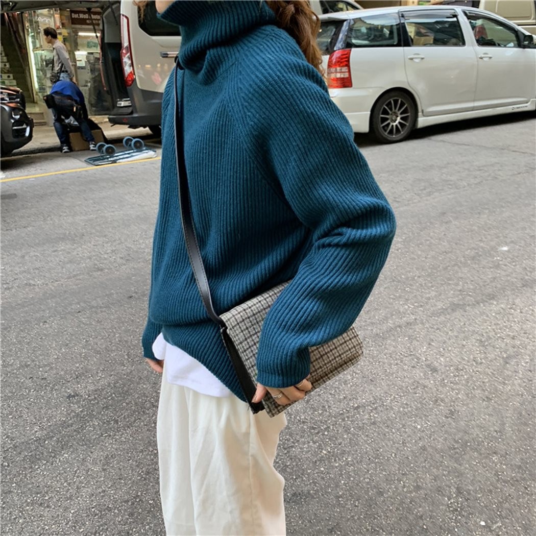 完売商品。Oversized rib タートルネックプルオーバー タートルネックオーバーニット[商品：PN24AW-056] - PUNYUS Online