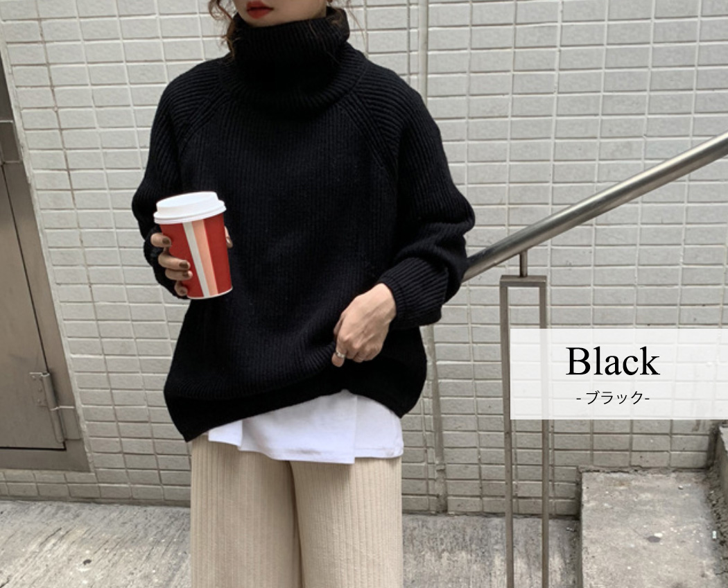 タートルネック セーター ハイネック 長袖 レディース 秋冬 リブ