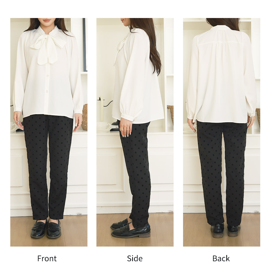 ブラウス レディース ボウタイ リボン 大人可愛い 春 秋 長袖 おしゃれ