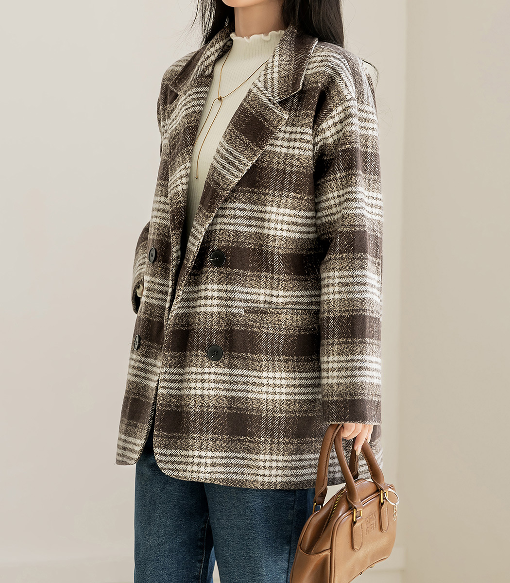 コート レディース 秋冬 アウター ショート丈 ダブルコート 中厚手