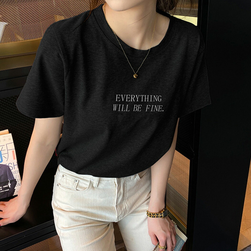 トップス レディース Tシャツ ロゴ 春 大きいサイズ 夏 半袖 カジュアル おしゃれ ゆったり カットソー 薄手 プリント 黒 白