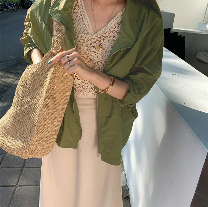 ジャケット ライトアウター レディース 春 長袖 スタンドカラー