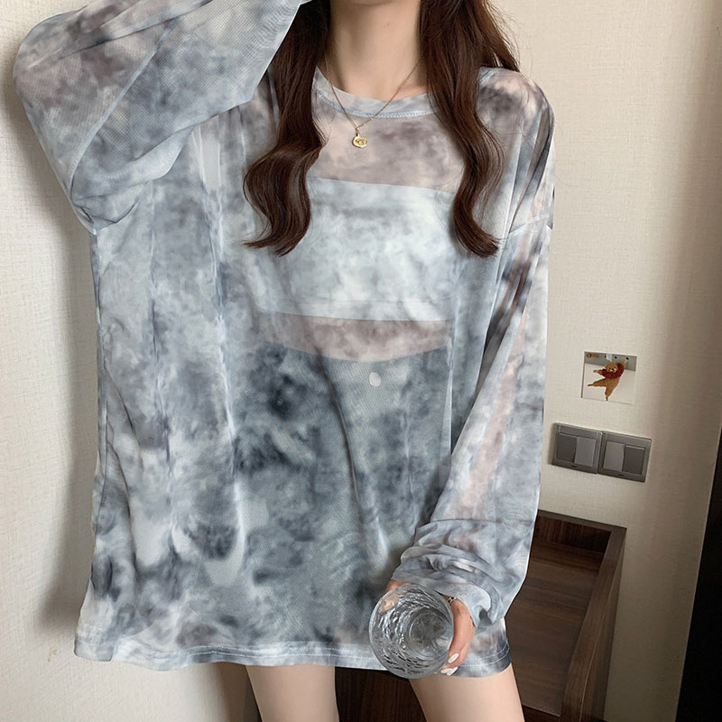シースルー トップス 長袖 レディース 春夏 Tシャツ ロンT チュニック