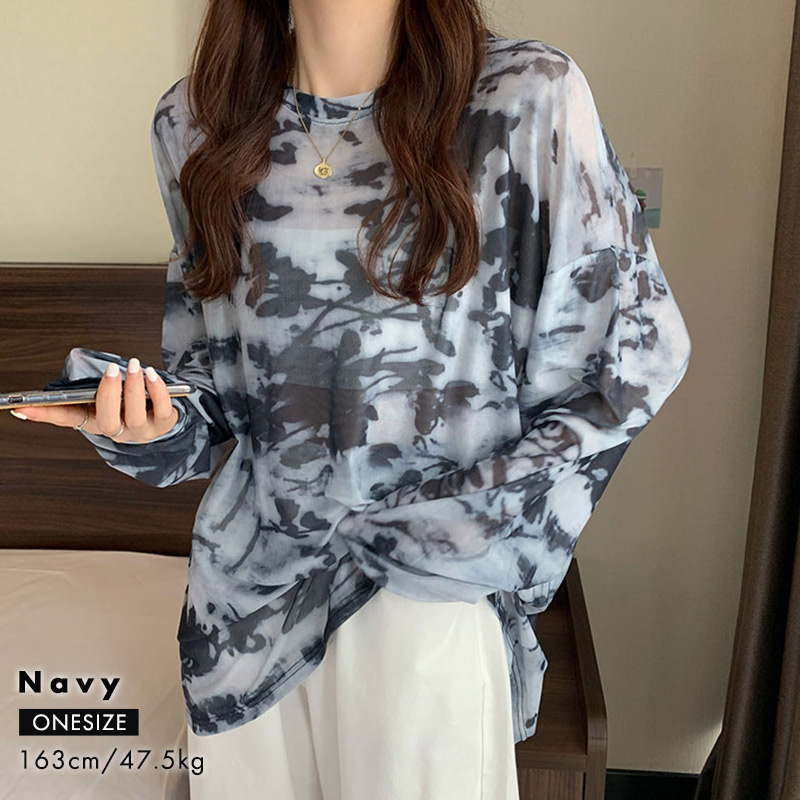 シースルー トップス 長袖 レディース 春夏 Tシャツ ロンT チュニック