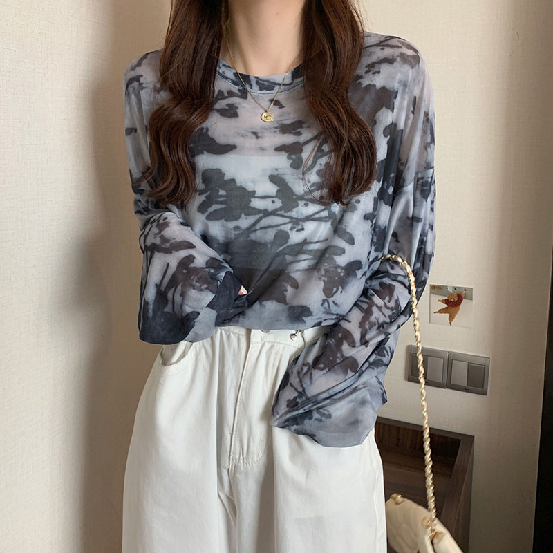 シースルー トップス 長袖 レディース 春夏 Tシャツ ロンT チュニック