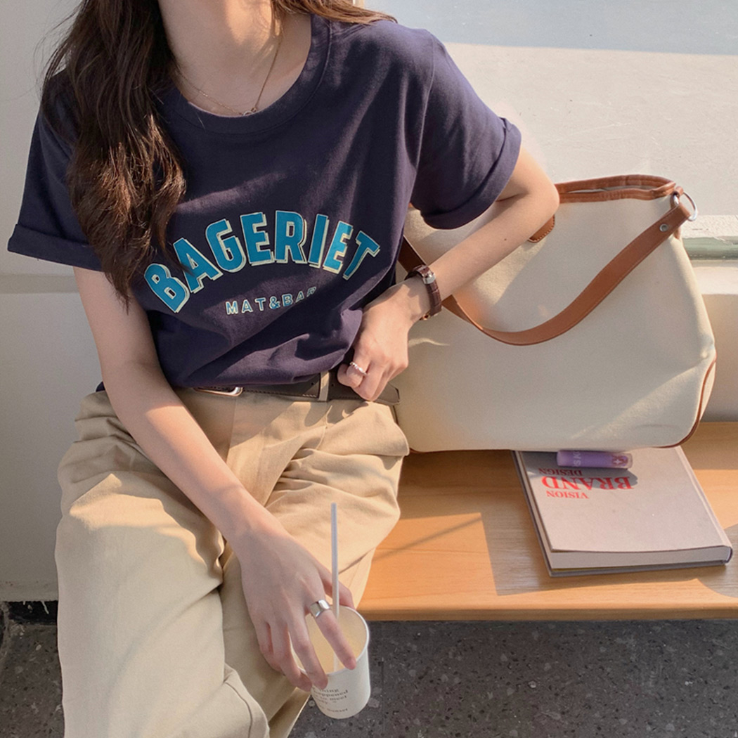 Tシャツ レディース 半袖 ロゴ プリント 英字 カレッジロゴ おしゃれ 春 夏 秋 白 カジュアル シンプル ストリート｜mizuki-store｜03