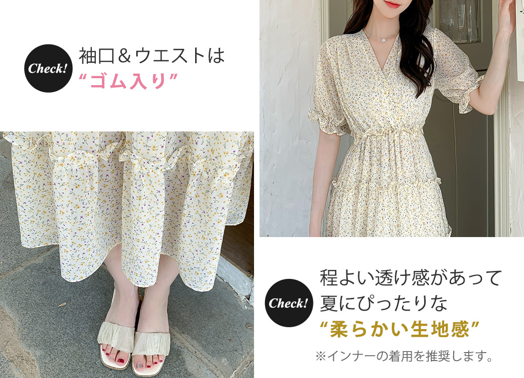 ワンピース レディース 半袖 きれいめ おしゃれ ナチュラル 花柄