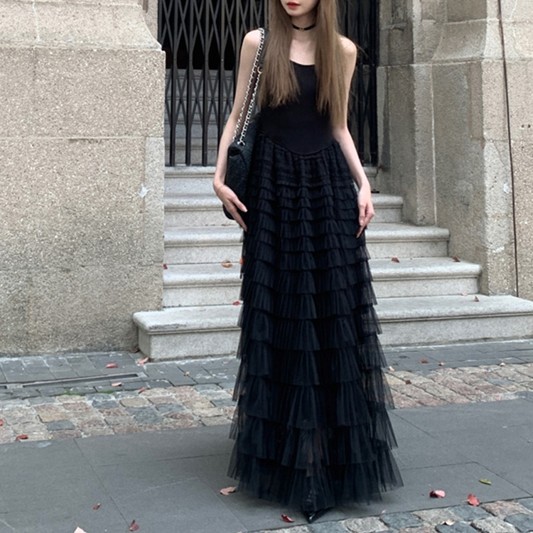 チュール ワンピース レディース 春 夏 ノースリーブ キャミソール