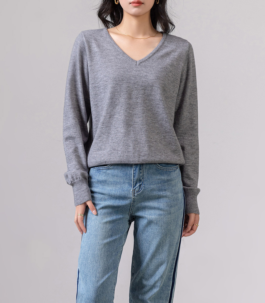 ニット Vネック トップス 長袖 レディース 防寒 ゆったり プルオーバー