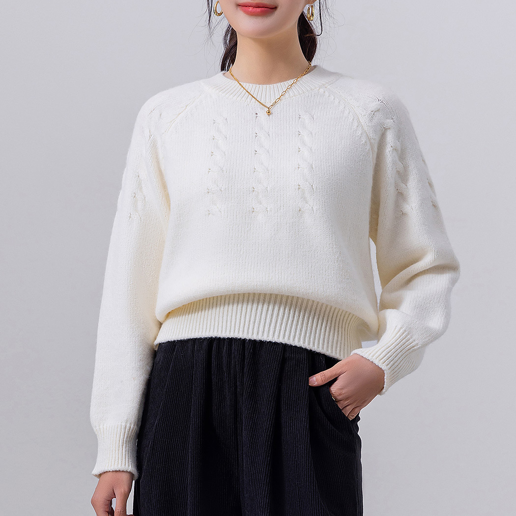 ケーブル ニット セーター レディース 長袖 きれいめ ゆったり 柄