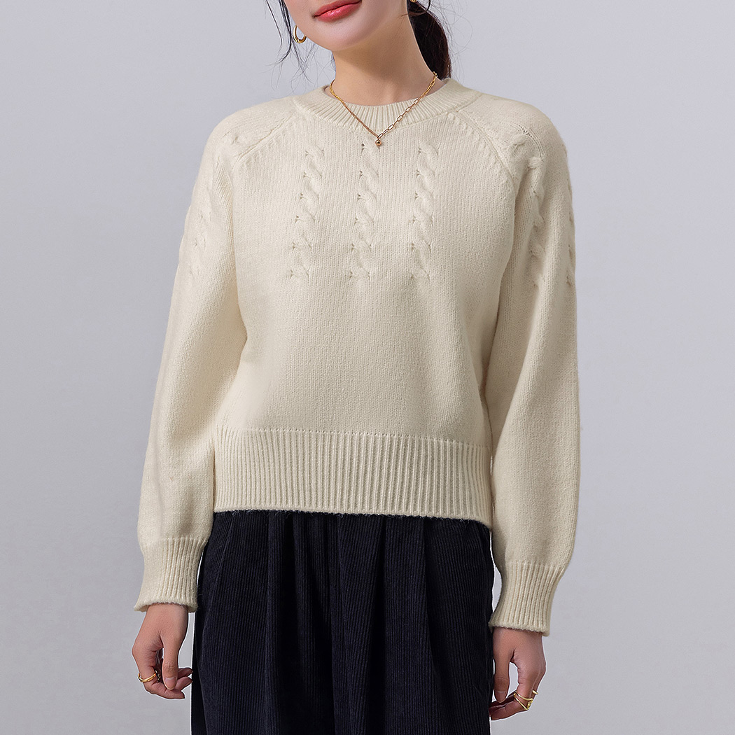 ケーブル ニット セーター レディース 長袖 きれいめ ゆったり 柄