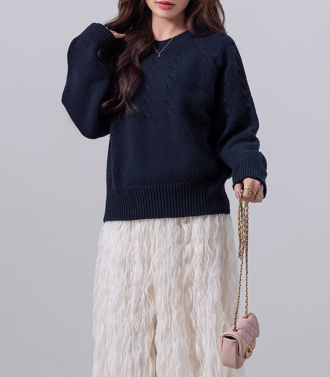 ケーブル ニット セーター レディース 長袖 きれいめ ゆったり 柄