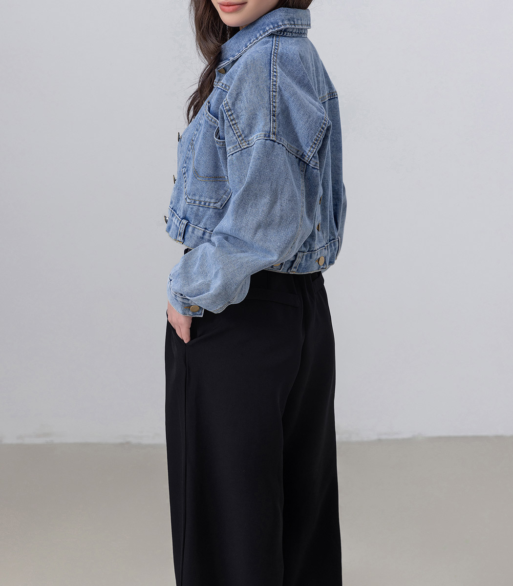 デニムジャケット レディース Gジャン ショート丈 オーバーサイズ 長袖