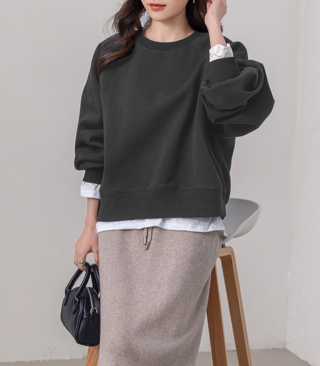 エブール バルーンスリーブ　トップス ブラック 長袖 スウェット エブール バルーンスリーブ トップス ブラック 長袖 スウェット 楽天