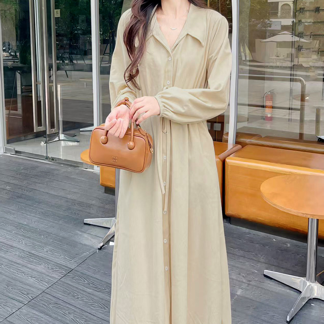 極美品✨スタイリスト ロングシャツワンピース Aライン ライト