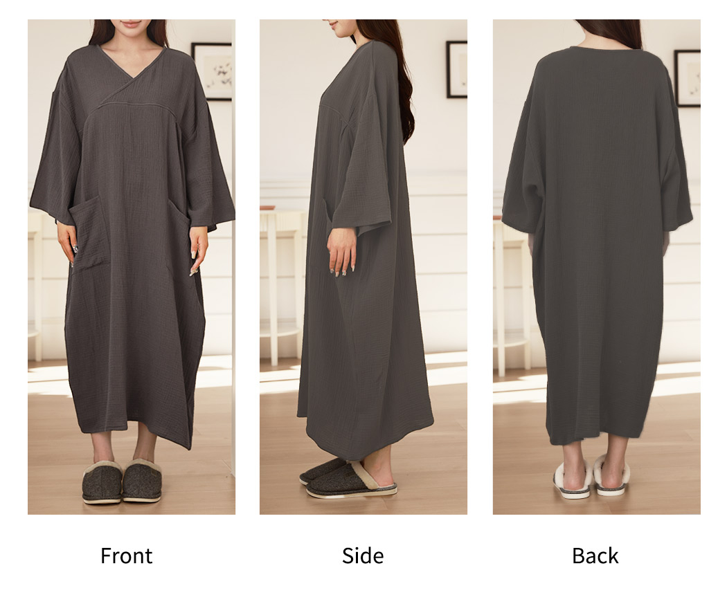 湯上りワンピース ガーゼ ワンピース ルームウェア レディース