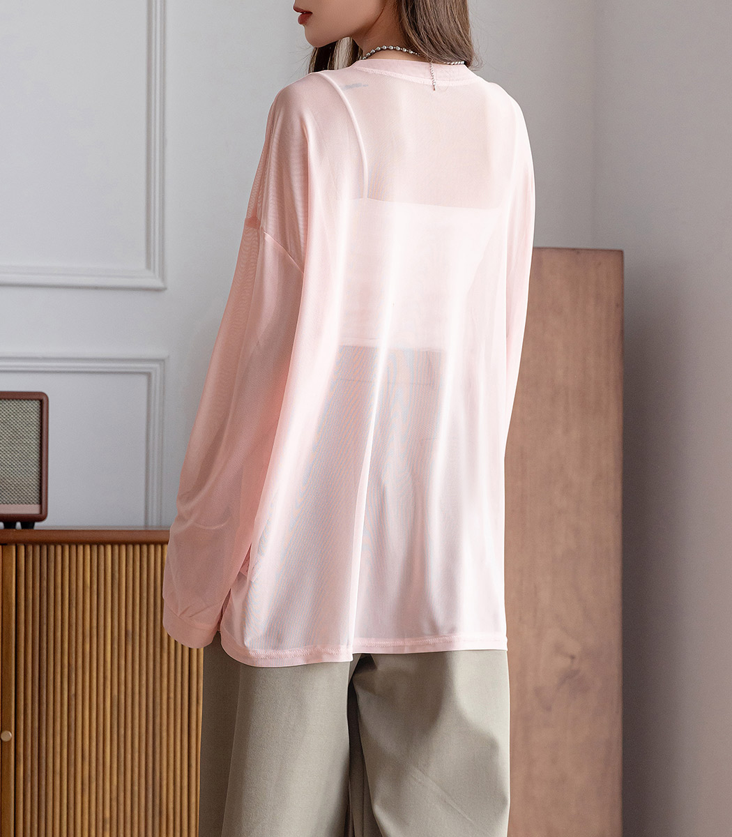 tシャツ 袖シアー裾ラウンドカットソー レディース Gready Brilliant裾シアーラウンド7分袖カットソー | SEKIMIKI