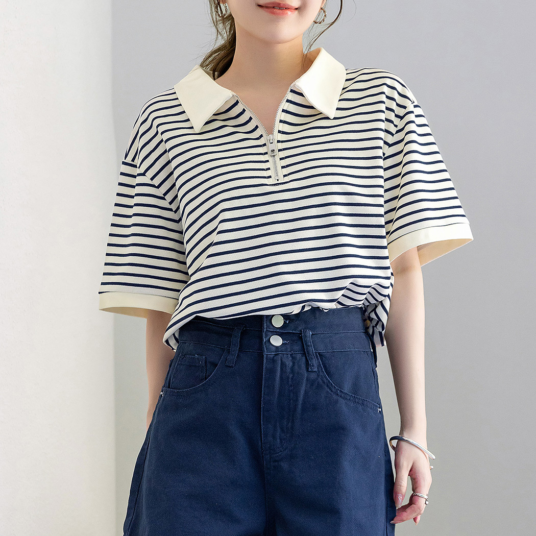 ポロシャツ Tシャツ レディース トップス 半袖 5分袖 カットソー