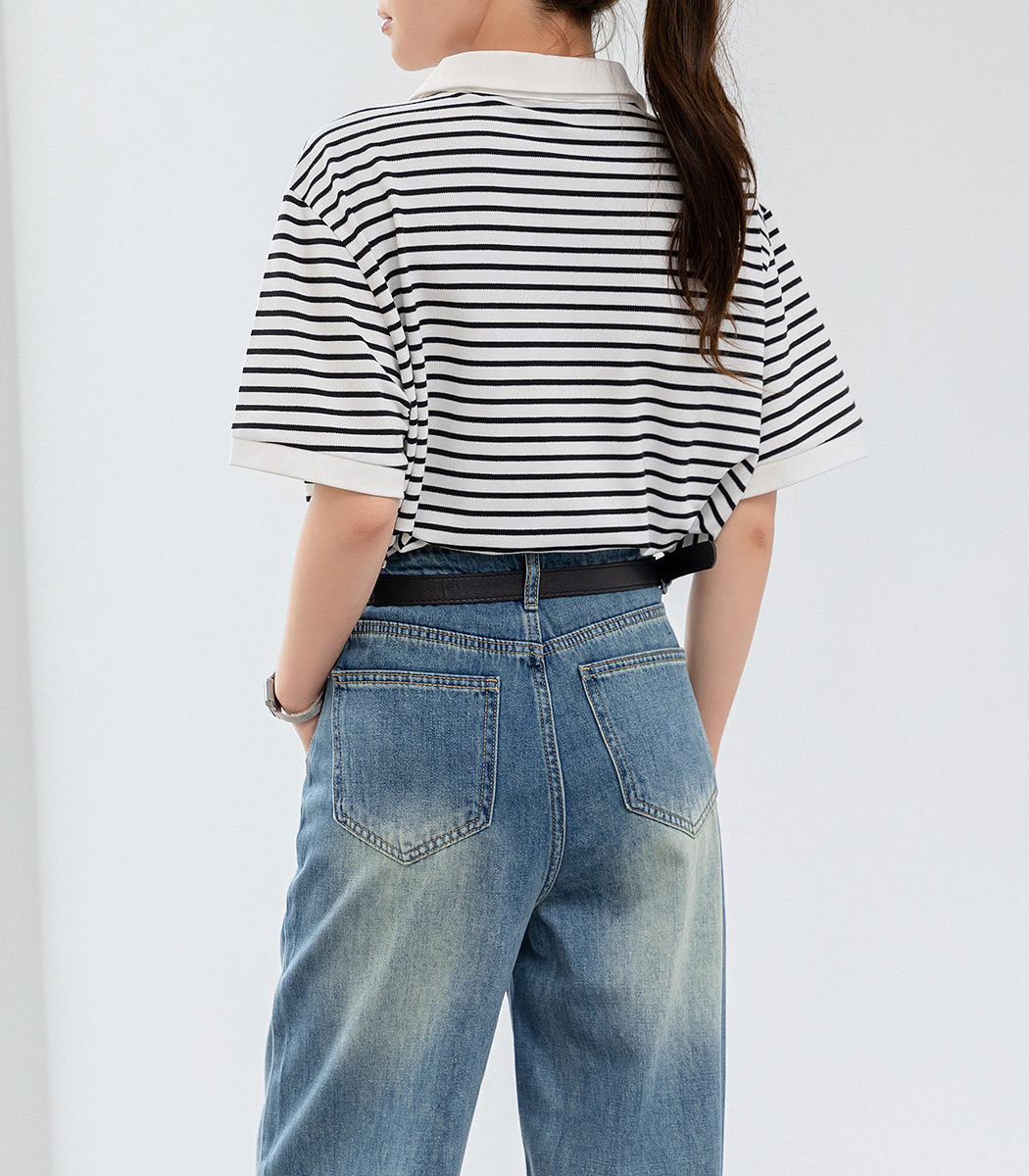 ポロシャツ Tシャツ レディース トップス 半袖 5分袖 カットソー