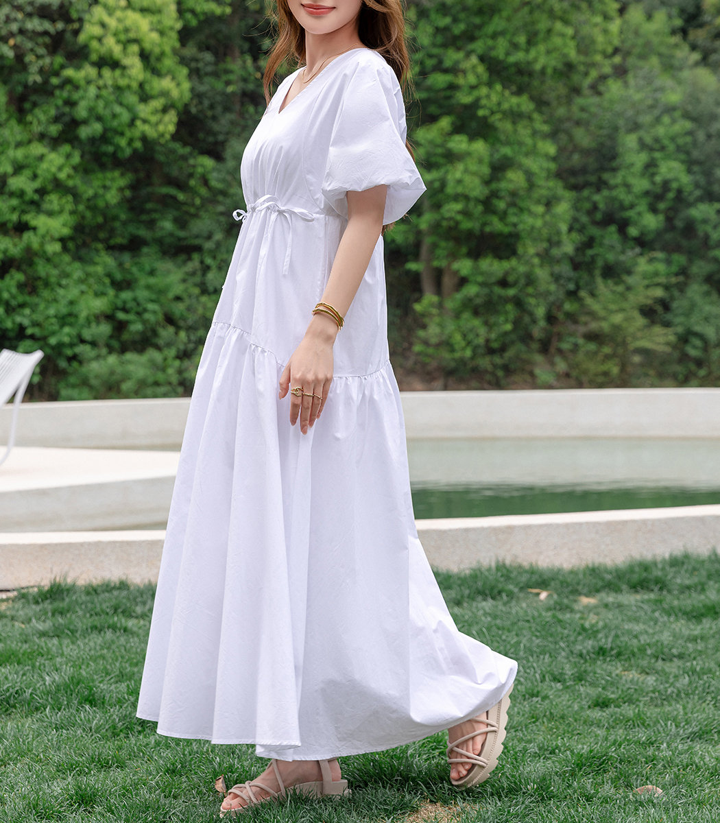 ワンピース ワンピ ロングワンピ フレアワンピース レディース ミモレ丈 フレア 長袖 Aライン スプライス 水玉柄 おしゃれ きれいめ 体型カ