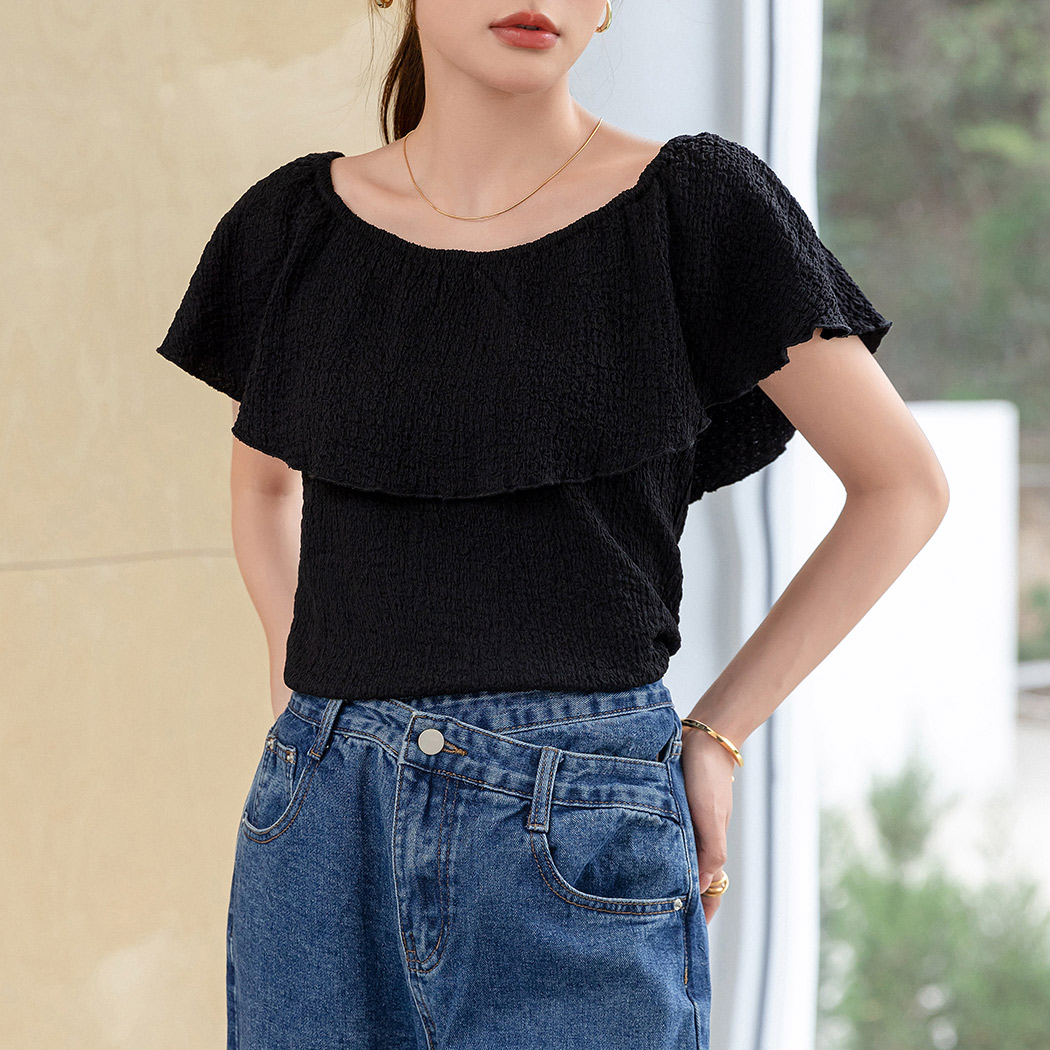 オフショルダー トップス 半袖 レディース 夏 フリルブラウス 3way