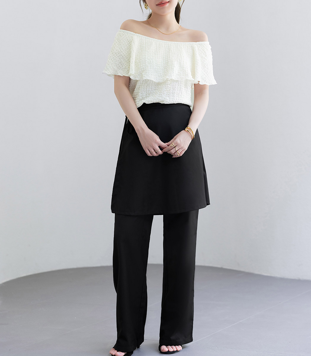 オフショルダー トップス 半袖 レディース 夏 フリルブラウス 3way