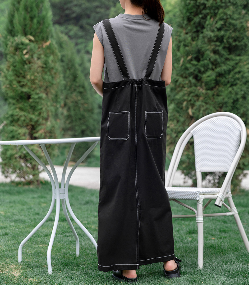 ジャンパースカート レディース 大人 マキシ丈 ゆったり カーゴ風