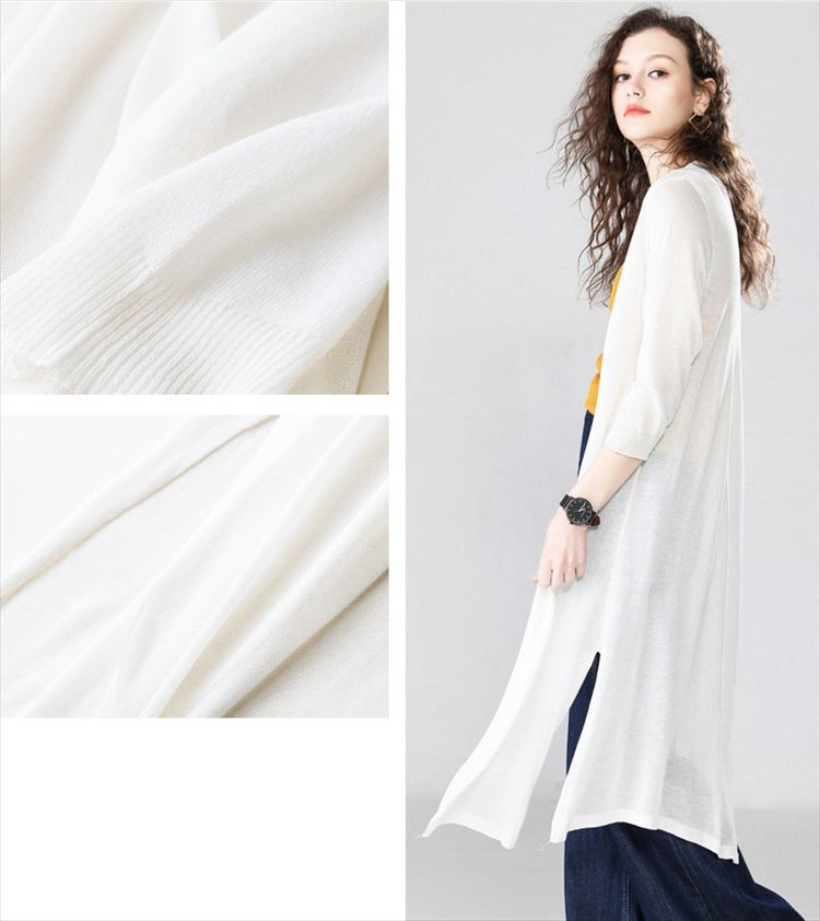 ロングカーディガン 白